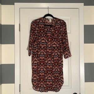 H&M Long Sleeve Dress with Geometric Patterns